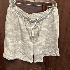 Mono B Gray and Green Athletic Shorts with Elastic Waistband